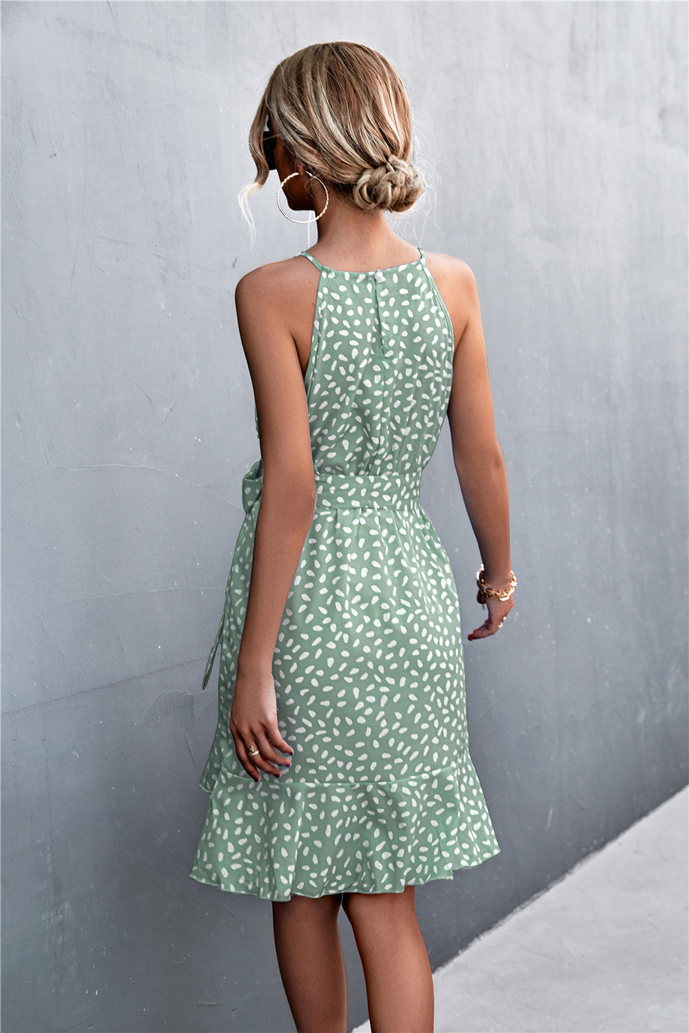 Summer Halter Irregular Mini Dresses-Dresses-Green-S-Free Shipping Leatheretro