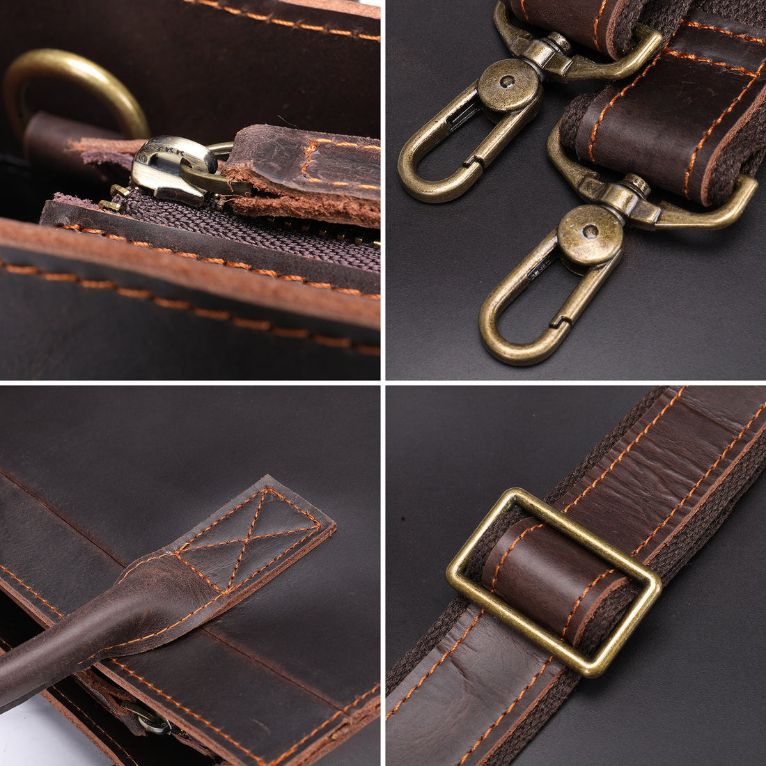 Vintage Business Leather Crossbody Bags for Men 5025-Handbags-Coffee-Free Shipping Leatheretro