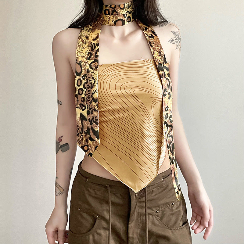 Fashion Backless Midriff Baring Summer Tank Tops-Shirts&Blouses-Yellow-S-Free Shipping Leatheretro