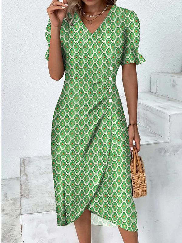 Casual Summer Irregular Summer Daily Dresses-Dresses-Light Green-S-Free Shipping Leatheretro