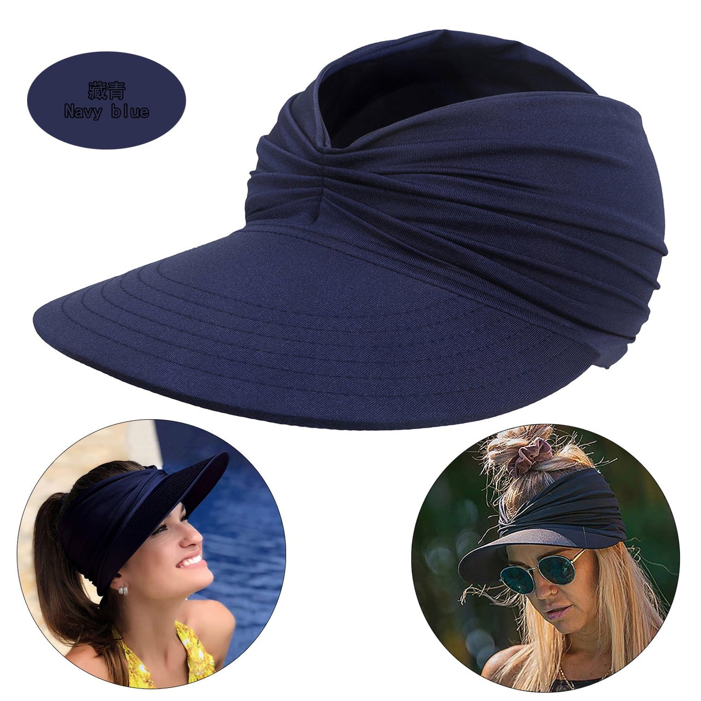 Summer Beach Sun Proof Outdoor Hats 2pcs/Set-Hats-Blue-56-65 cm-Free Shipping Leatheretro