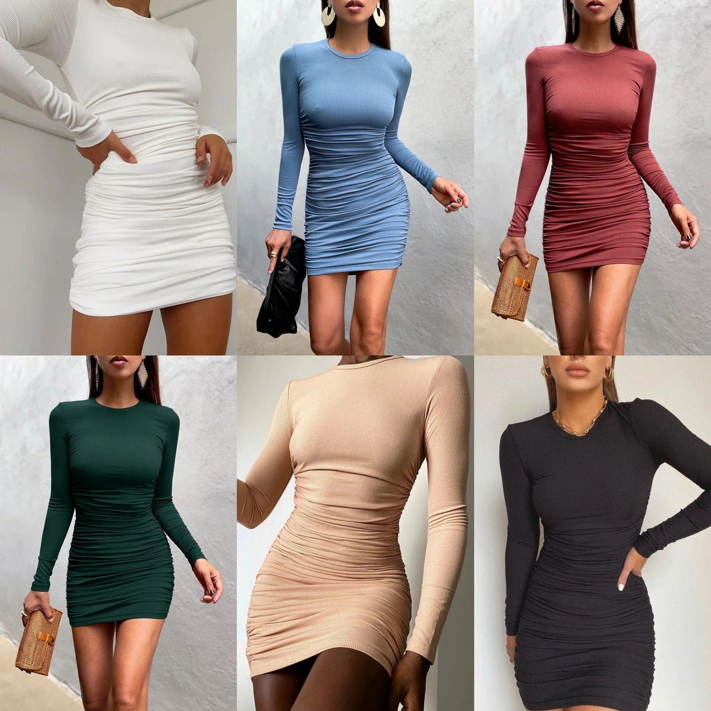 Sexy Tight Women Mini Dresses-Dresses-White-S-Free Shipping Leatheretro
