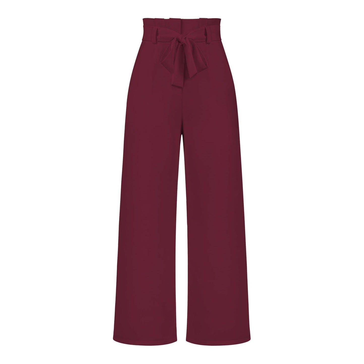 Elegant Office Lady Summer Wide Legs Pants-Pants-Wine Red-S-Free Shipping Leatheretro