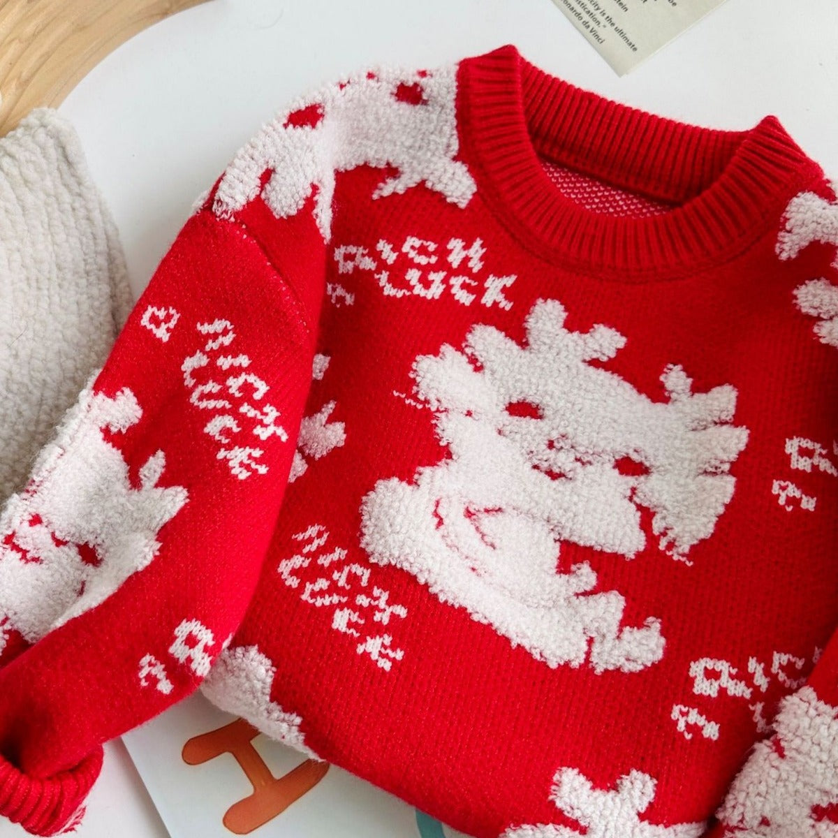 Lovely Knitted Kid's Pullover Sweaters-Shirts & Tops-Red-90cm-Free Shipping Leatheretro