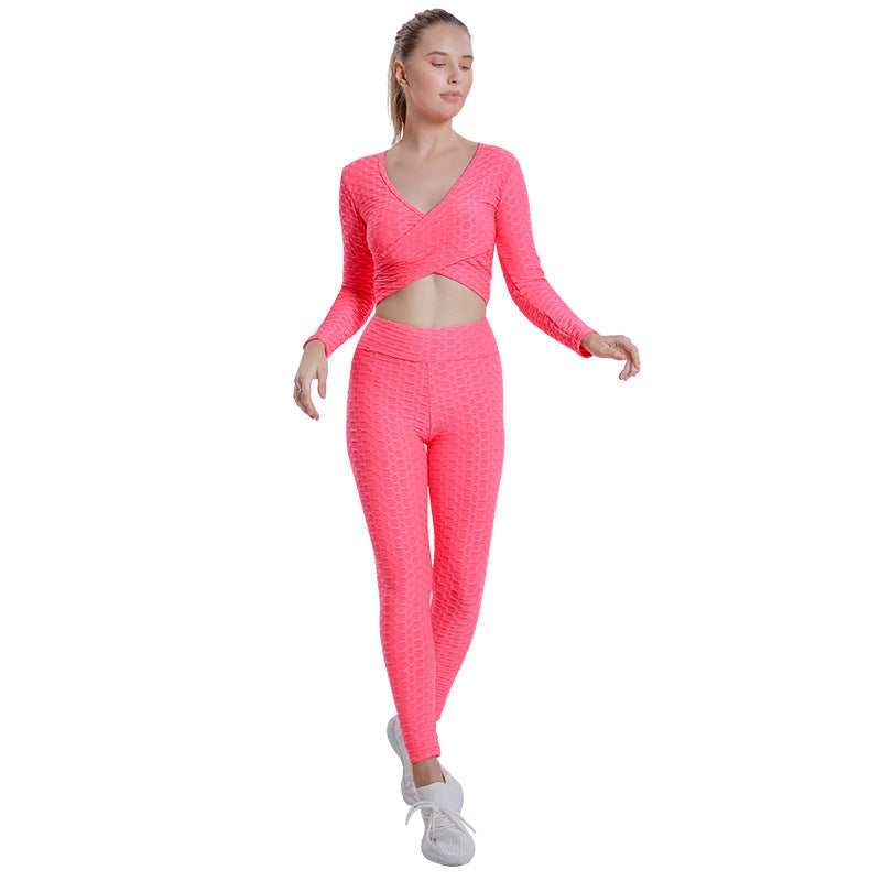 Sexy Bubble Design Women Gym Outfits-Activewear-Pink-S-Free Shipping Leatheretro