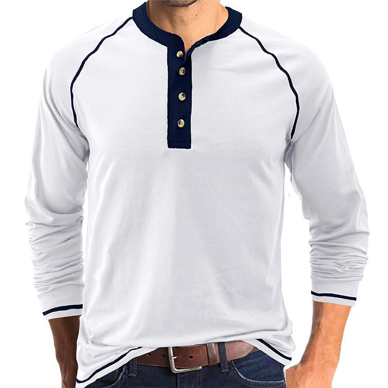 Casual Outdoor Long Sleeves Basic Shirts for Men-White-S-Free Shipping Leatheretro