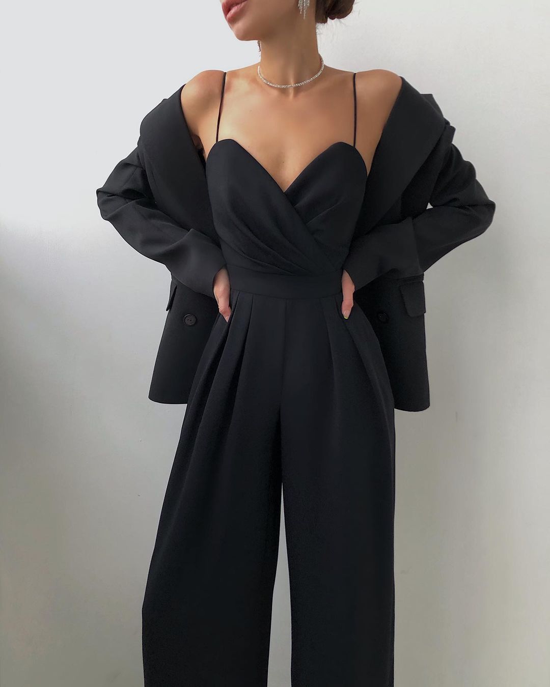 Sexy Slim Waist Loose Jumpsuits-Black-S-Free Shipping Leatheretro