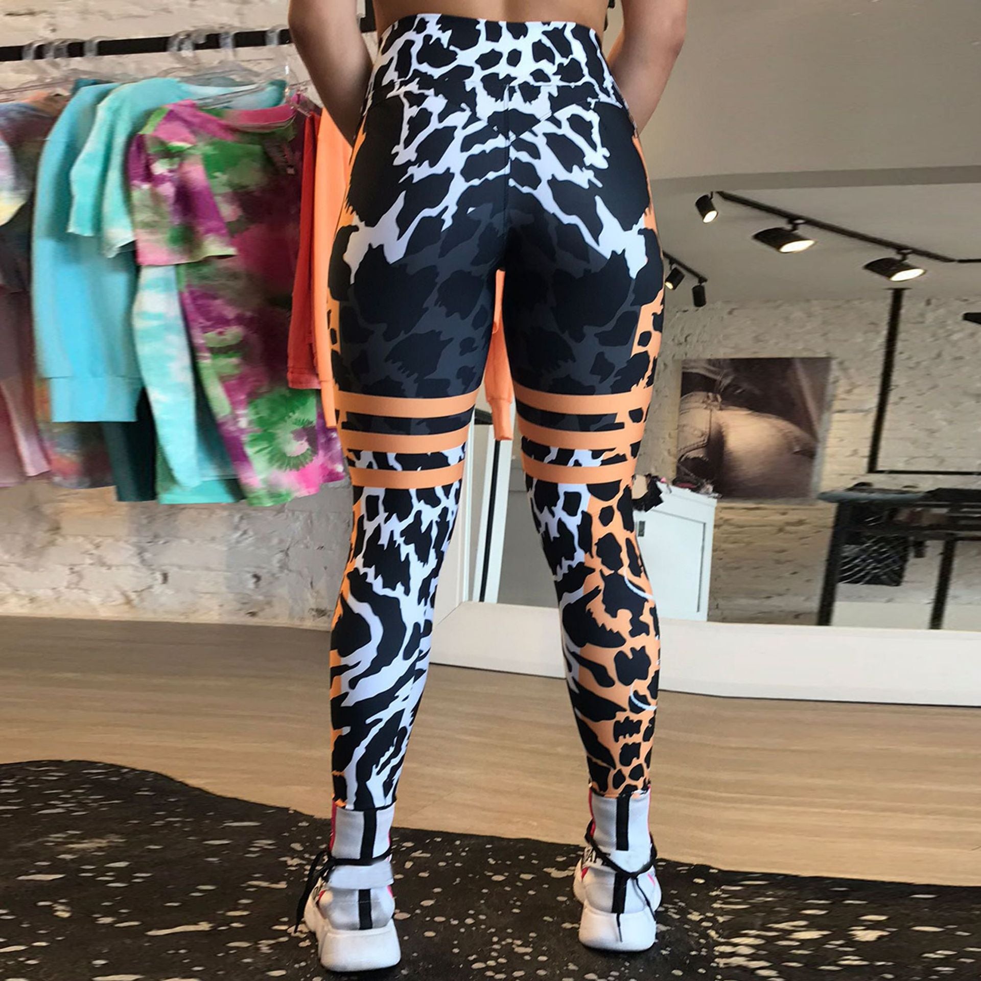 Women High Waist Leopard Yoga Legging Pants-Leggings-Leopard-S-Free Shipping Leatheretro