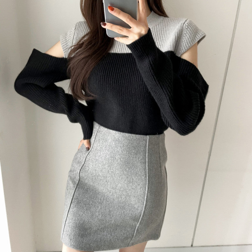Sexy Women Fall Knitted Sweaters-Shirts & Tops-Black-One Size-Free Shipping Leatheretro