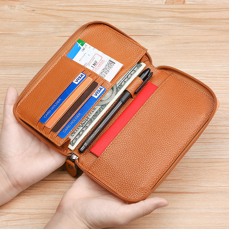 Vintage Cowhide Leather Passport Case 8298-Leather Passport Case-Black-Free Shipping Leatheretro