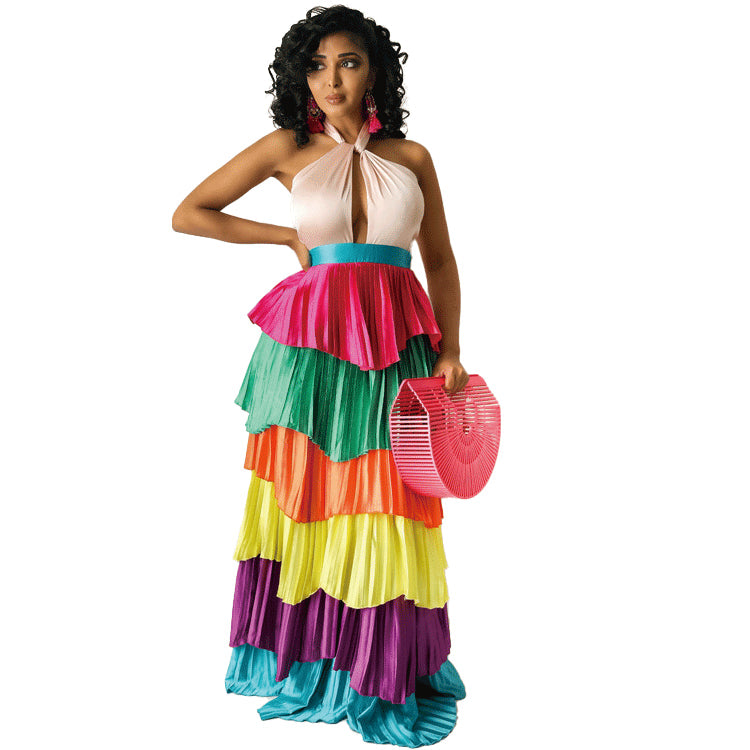 Sexy Colorful Summer Cake Dresses-Dresses-The same as picture-S-Free Shipping Leatheretro