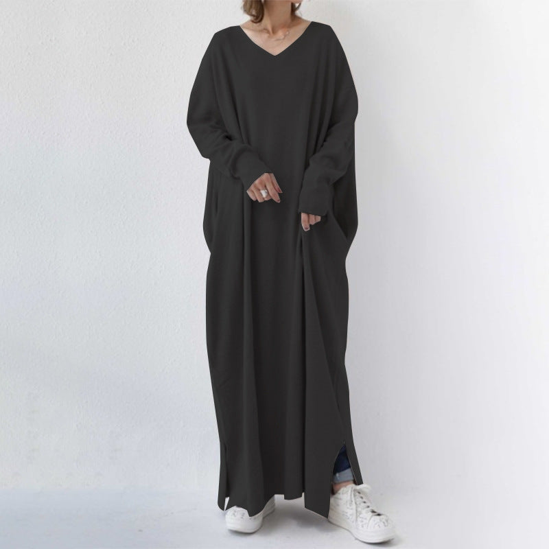 Casual Women Long Cozy Dresses-Dresses-Black-S-Free Shipping Leatheretro