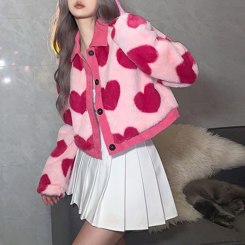 Fashion Sweetheart Design Long Sleeves Overcoats for Women-Outerwear-Pink-S-Free Shipping Leatheretro