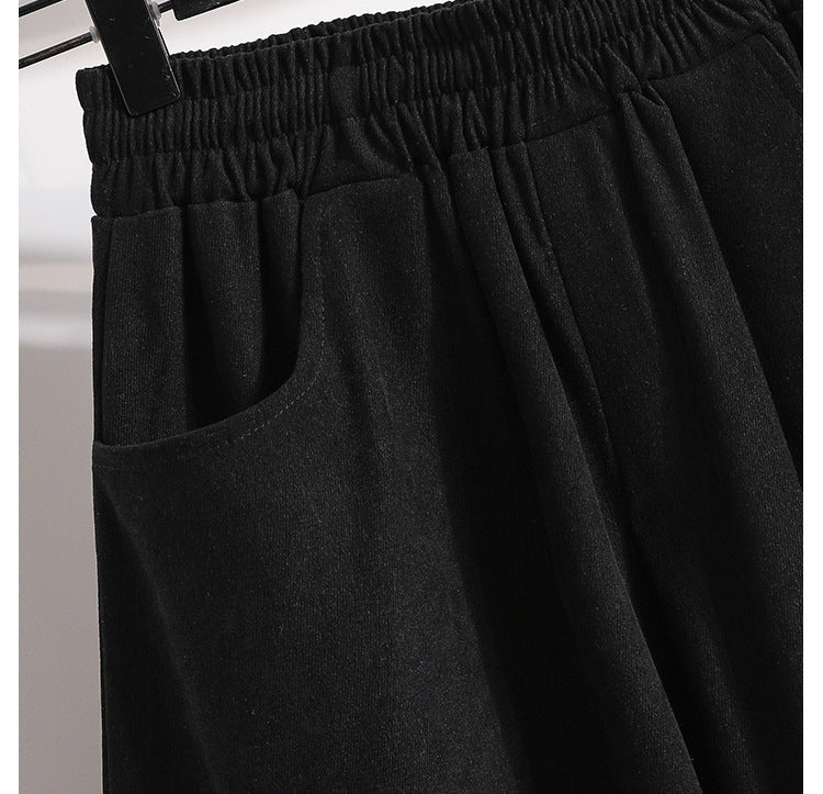 Plus Sizes Fall Wide Legs Pants for Women-Pants-Black-M-Free Shipping Leatheretro