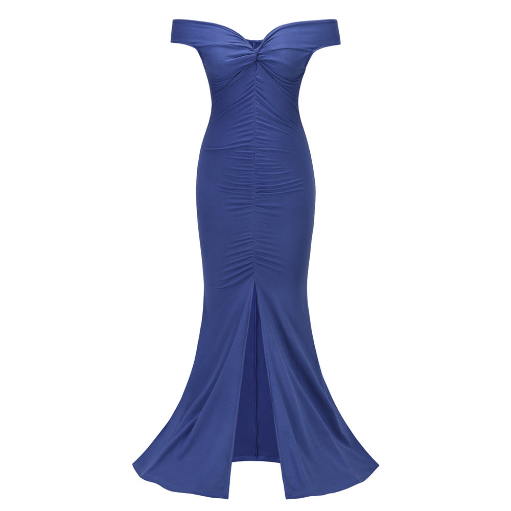 Sexy Backless Slim Women Evening Party Dresses-Dresses-Blue-S-Free Shipping Leatheretro