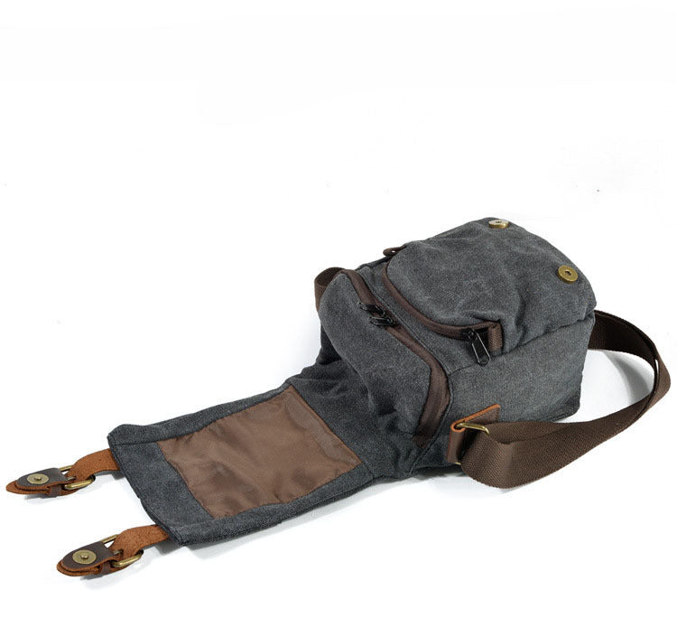 Vintage Leather Canvas Waterproof Camera Bag C9162-Leather Camera Bag-Brown-Free Shipping Leatheretro