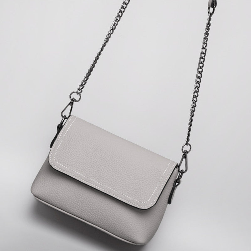 Summer Small Leather Handbag for Women 9772-Handbags-Light Gray-Free Shipping Leatheretro