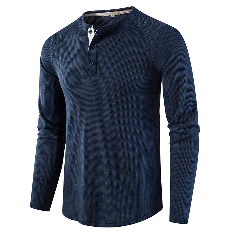 Fall Long Sleeves T Shirts for Men-Shirts & Tops-Blue-S-Free Shipping Leatheretro