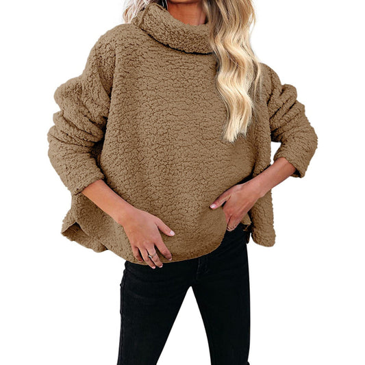 Women Warm Turtleneck Woolen Plus Sizes Winter Sweaters-Pink-S-Free Shipping Leatheretro