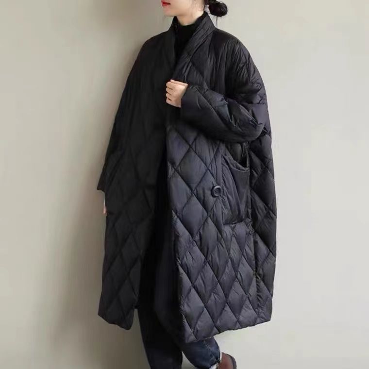 Light Weighted Women Plus Sizes Down Coats-Coats & Jackets-Black-L-Free Shipping Leatheretro