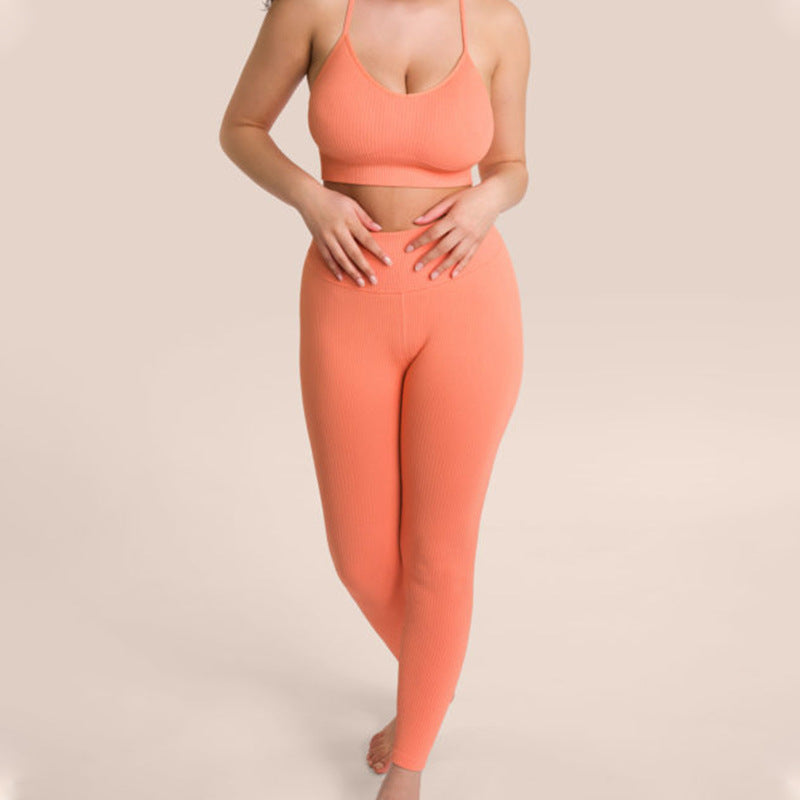 Sexy Fast Drying Dyed Yoga Sets for Women-Activewear-Orange-1-S-Free Shipping Leatheretro