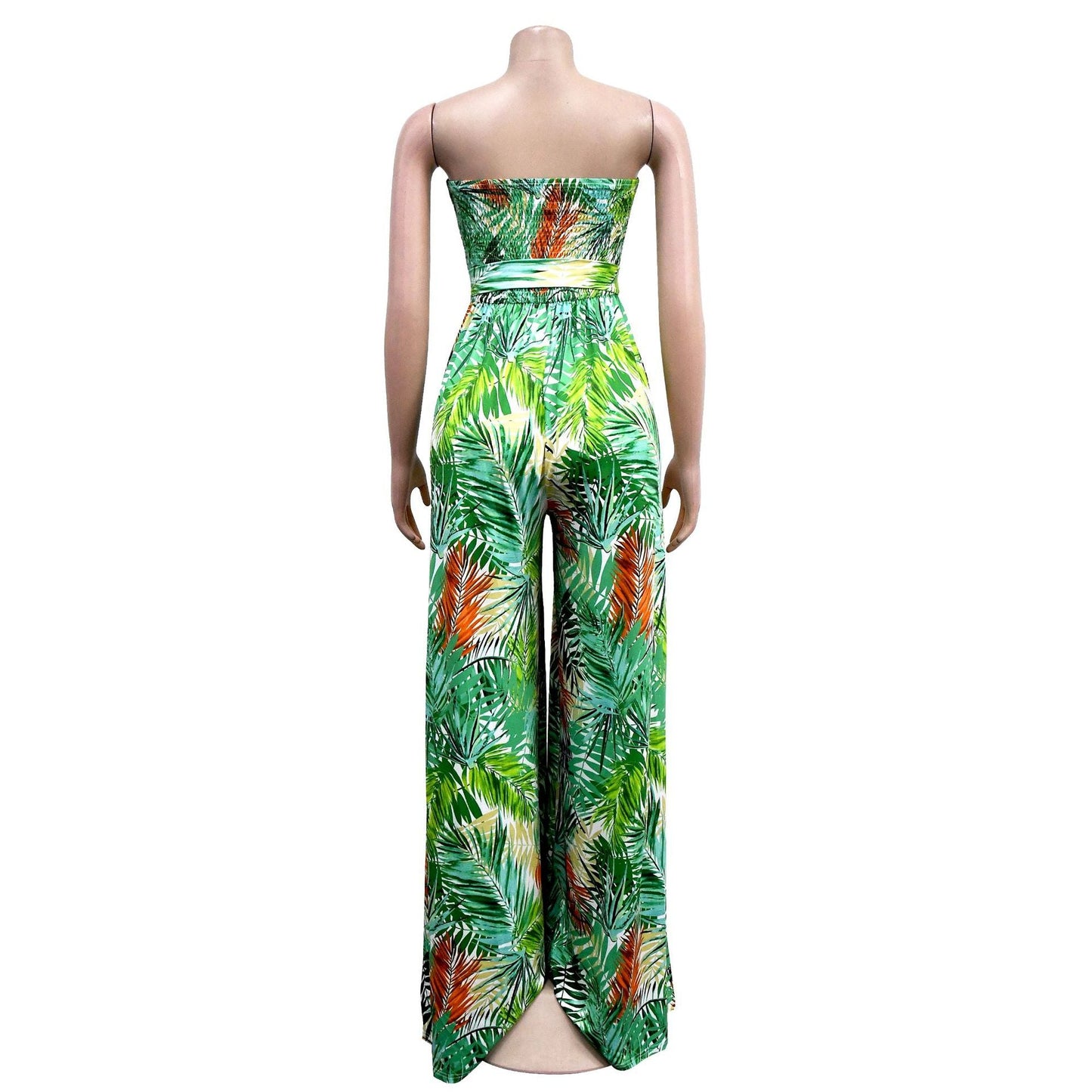 Fashion Floral Print Sleeveless Women Jumpsuits-Jumpsuits & Rompers-Green Leaf-S-Free Shipping Leatheretro