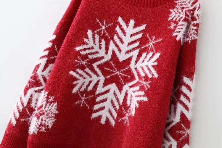 Christmas Snowflake High Neck Knitting Women Sweaters-Shirts & Tops-Khaki-One Size-Free Shipping Leatheretro