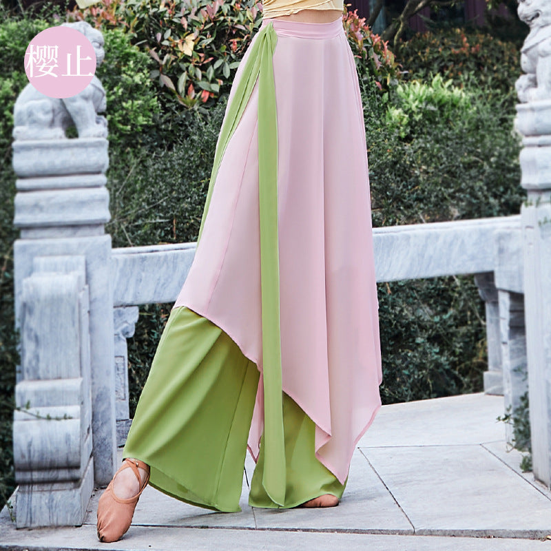 Classic Dancing Wide Legs Pants-Women Bottoms-A-S-Free Shipping Leatheretro