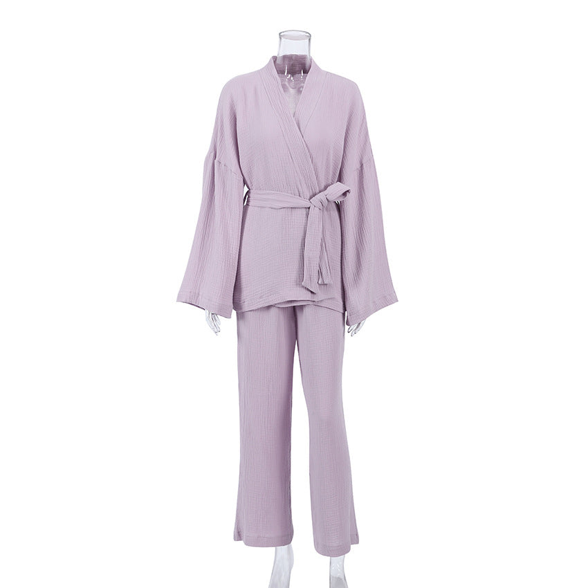 Women Casual Long Sleeves Home Wear Suits-Suits-Purple-S-Free Shipping Leatheretro