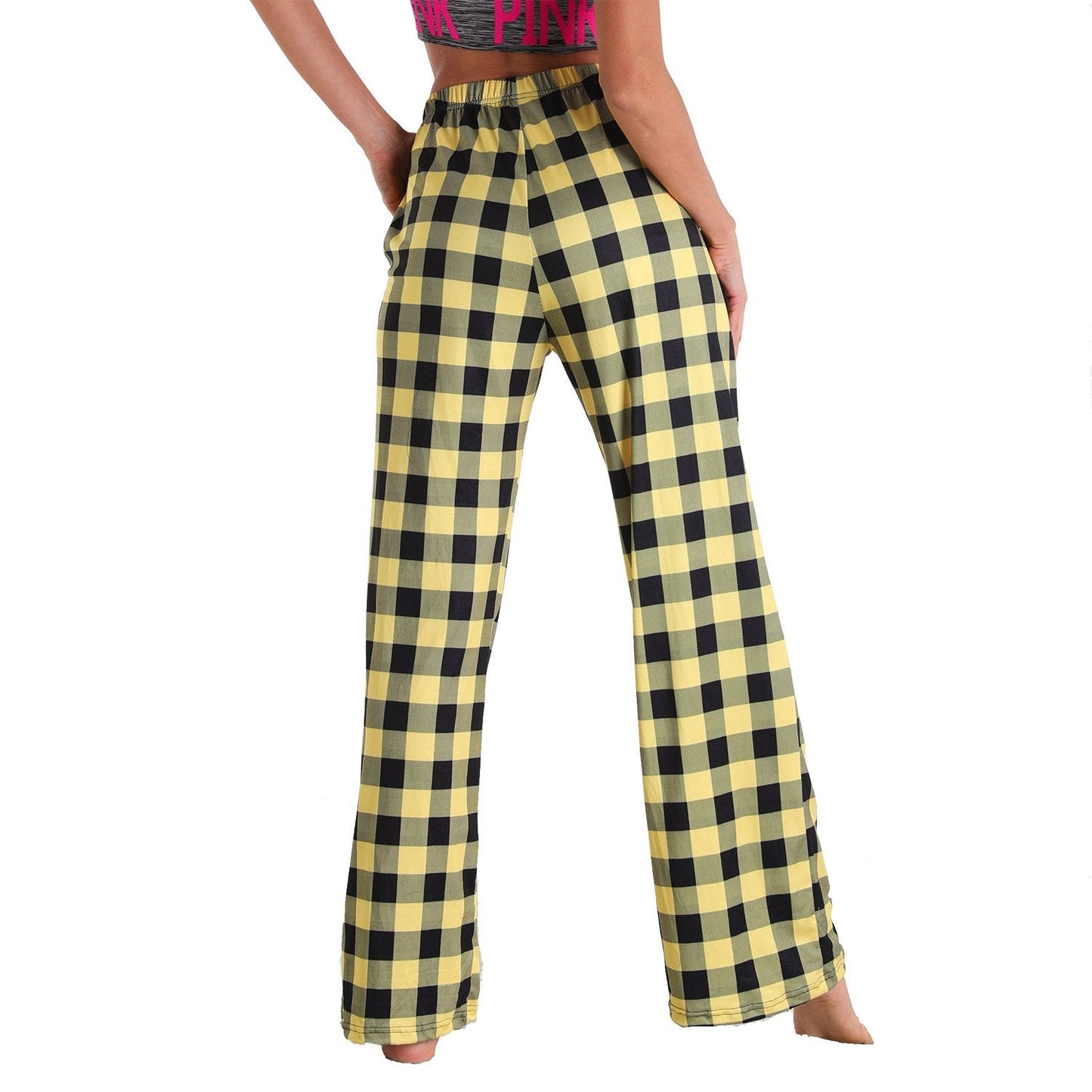 Causal Plaid Women Pajamas Pants Elastic Cord-Pajamas-3011-S-Free Shipping Leatheretro