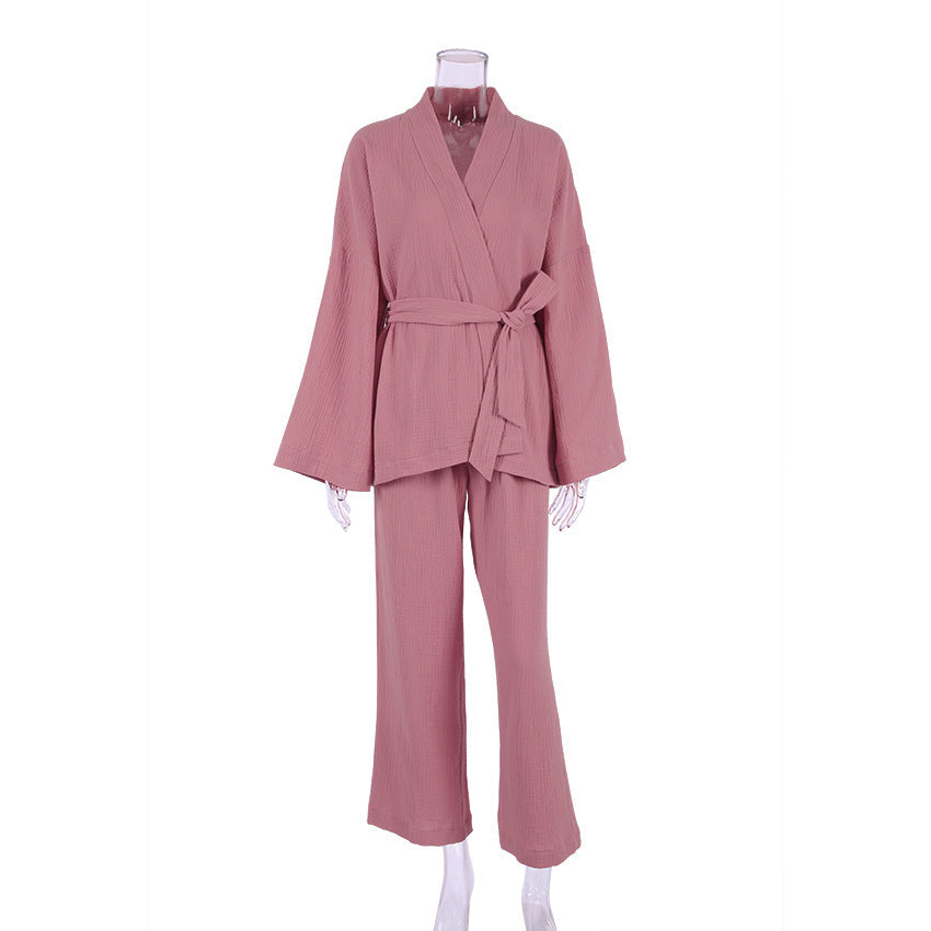 Women Casual Long Sleeves Home Wear Suits-Suits-Pink-S-Free Shipping Leatheretro