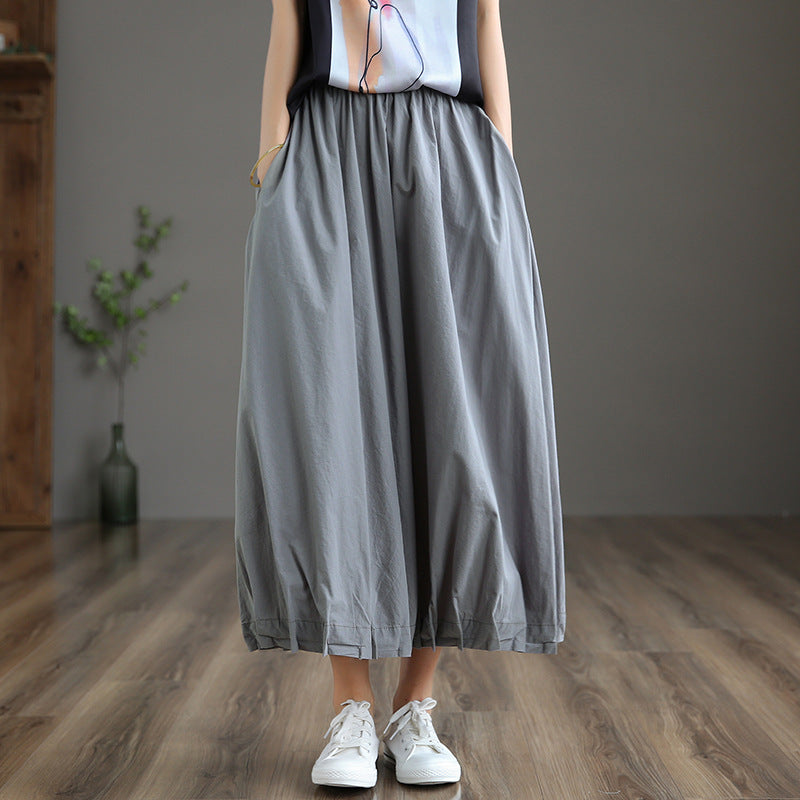 Casual Summer High Waist Women A Line Skirts-Skirts-Gray-One Size-Free Shipping Leatheretro