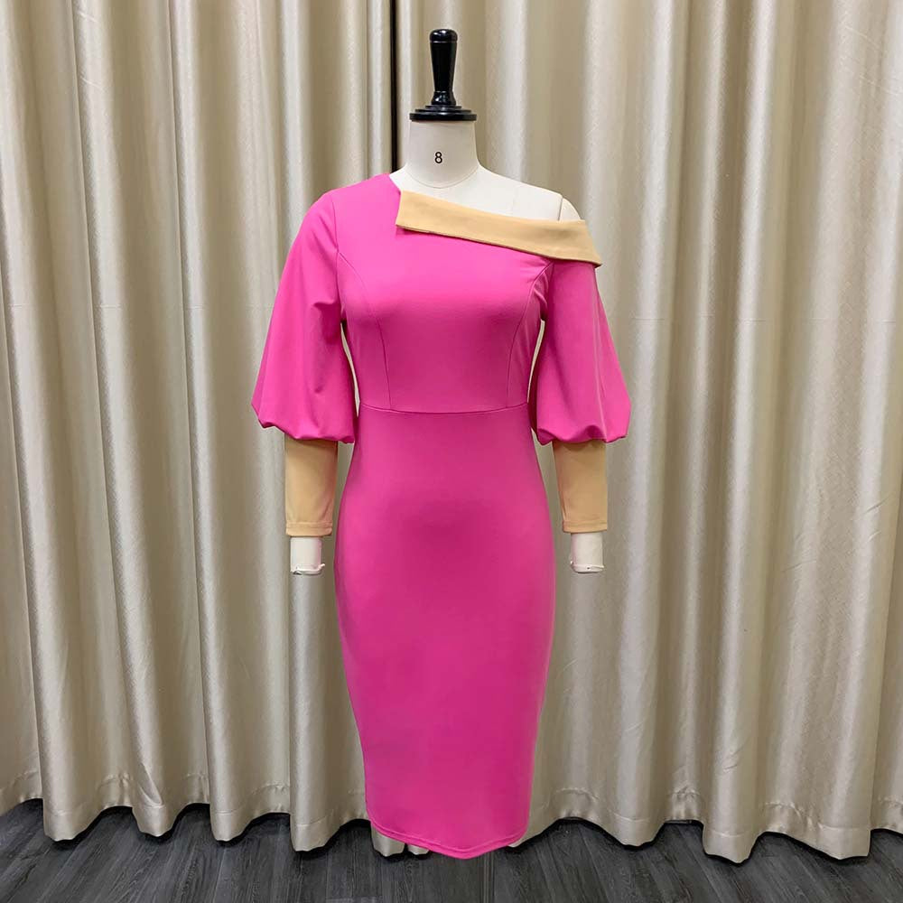 Sexy Office Lady Plus Sizes Dresses-Dresses-Pink-S-Free Shipping Leatheretro