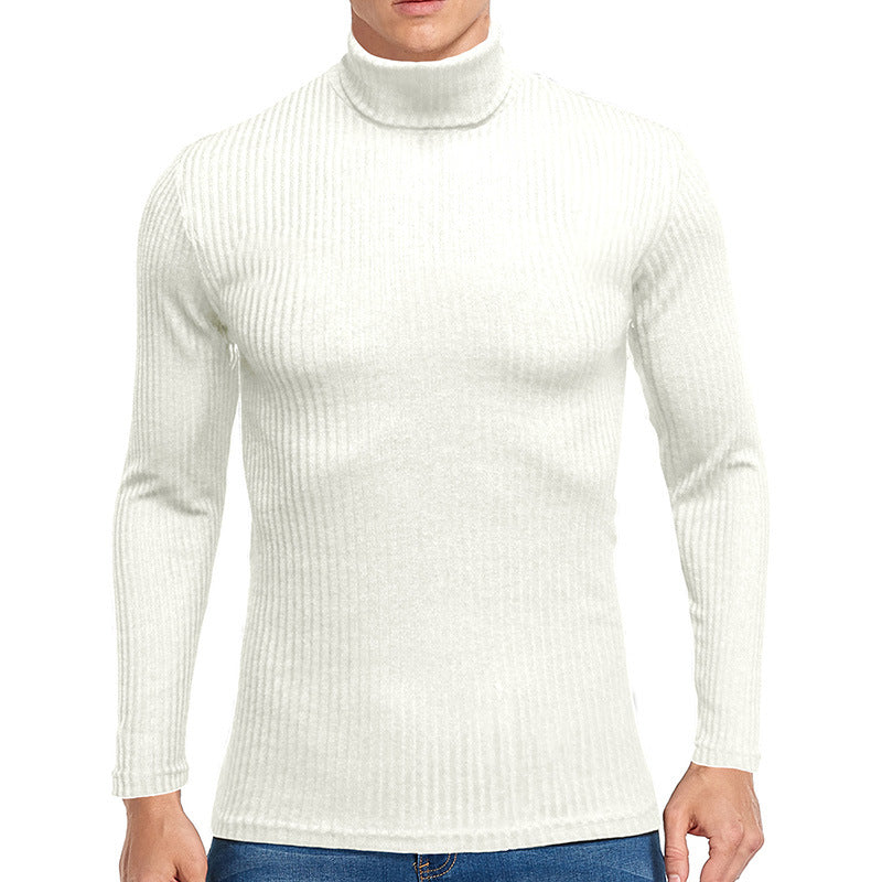 Fall Turtleneck Long Sleeves Knitted Sweaters-Shirts & Tops-White-S-Free Shipping Leatheretro