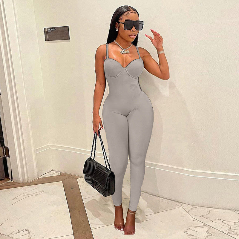 Sexy High Waist Casual Women Sports Jumpsuits-Suits-White-S-Free Shipping Leatheretro