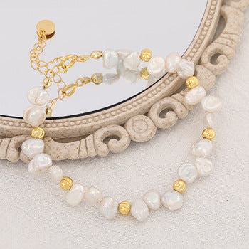 Fashion Baroque Pearl Sterling Sliver Bracelets for Women-Bracelets-Golen-Free Shipping Leatheretro