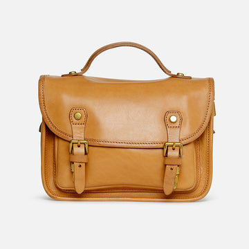 Handmade Veg Leather Cambridge Crossbody Bag 9033-Brown-Free Shipping Leatheretro