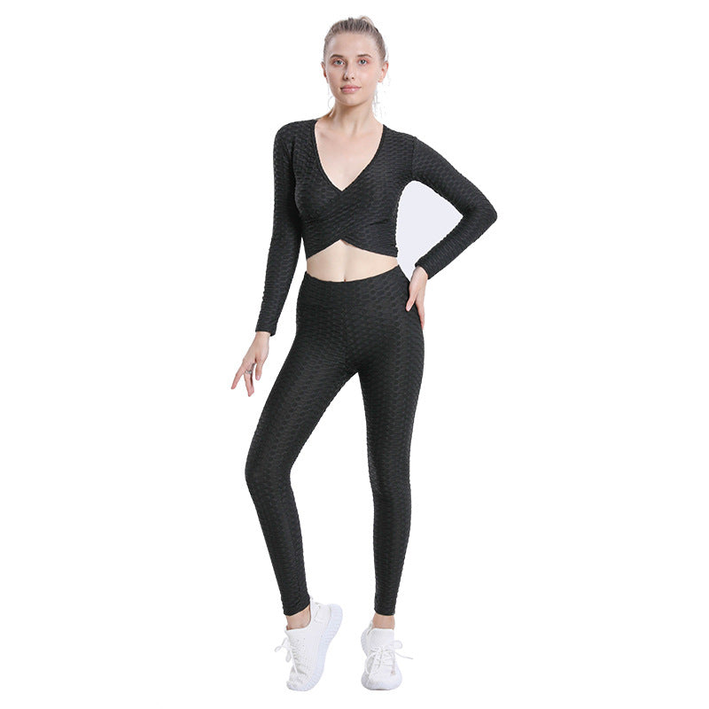 Sexy Bubble Design Women Gym Outfits-Activewear-Black-S-Free Shipping Leatheretro