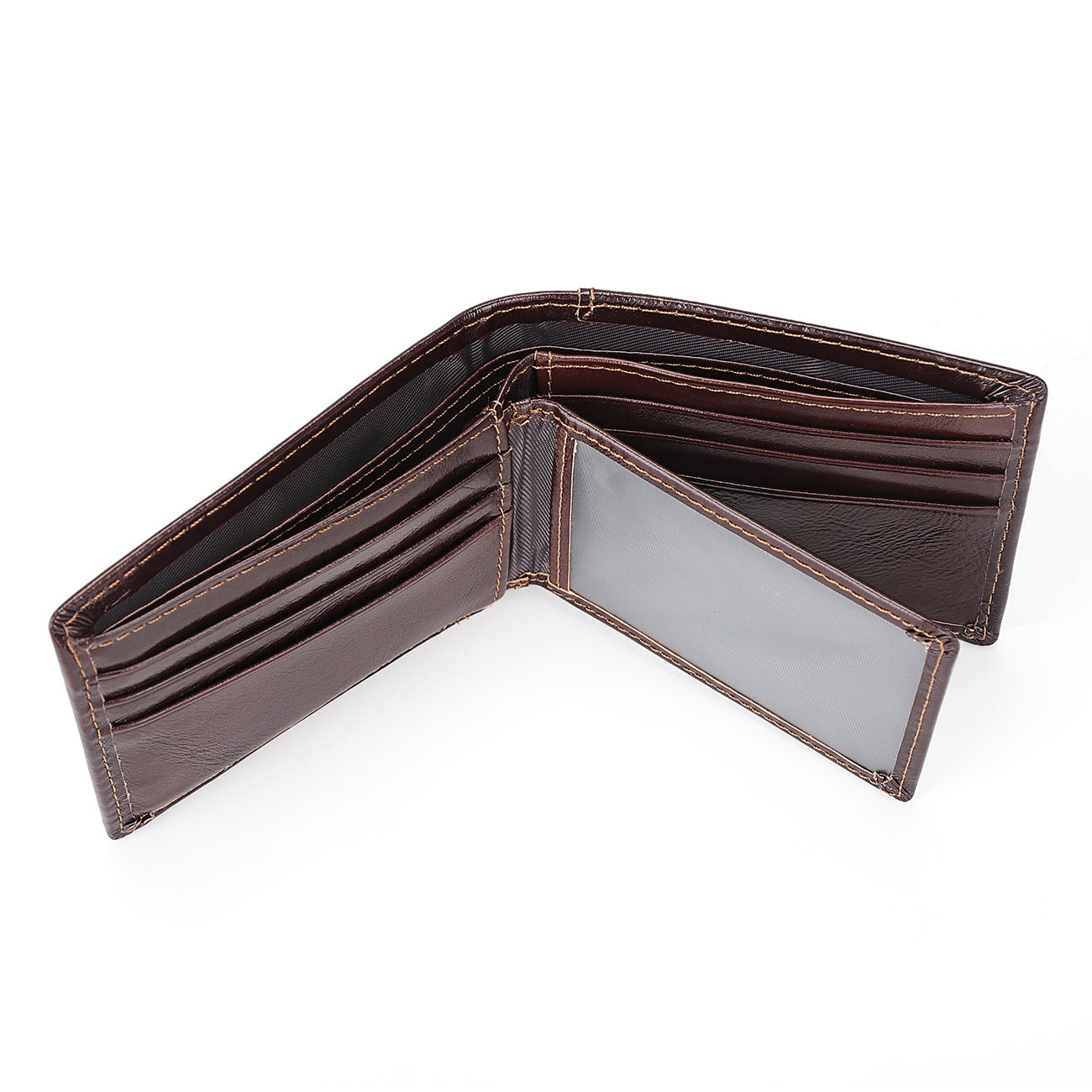 Vintage Cowhide Leather RIFD Wallet for Men 8108-Leather Wallet-Coffee-Free Shipping Leatheretro