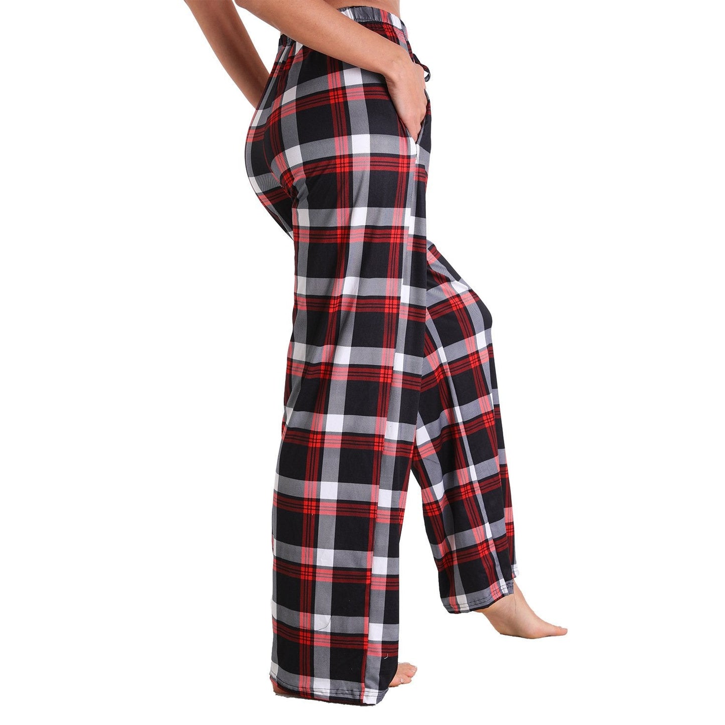 Causal Plaid Women Pajamas Pants Elastic Cord-Pajamas-3011-S-Free Shipping Leatheretro