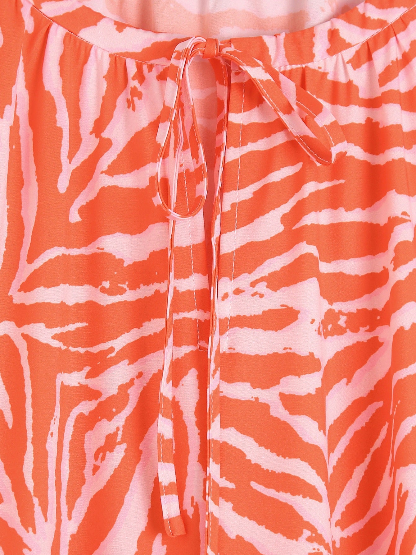 Women Orange Animal Striped Print Summer Dresses-Dresses-The same as picture-XS-Free Shipping Leatheretro