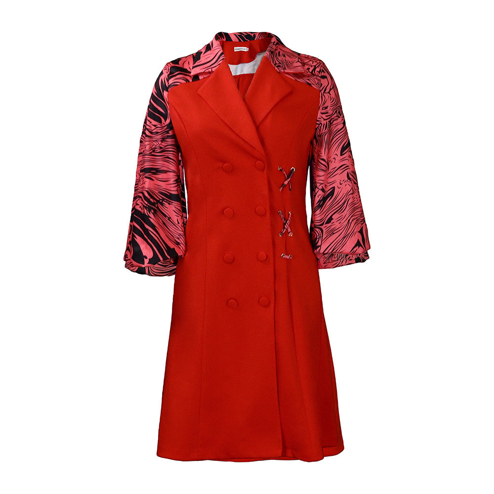 Fashion Plus Sizes Blazer Dresses-Dresses-Red-S-Free Shipping Leatheretro