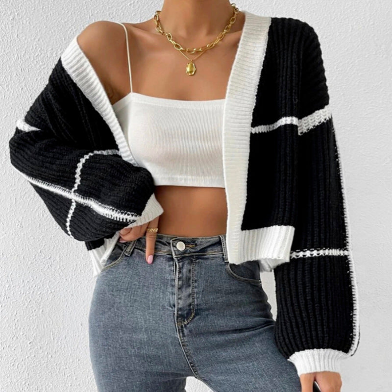 Fashion Knitted Cardigan Sweaters for Women-Shirts & Tops-Black-S-Free Shipping Leatheretro