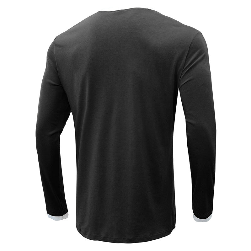 Leisure Fall Long Sleeves T Shirts for Men-Shirts & Tops-Light Gray-S-Free Shipping Leatheretro