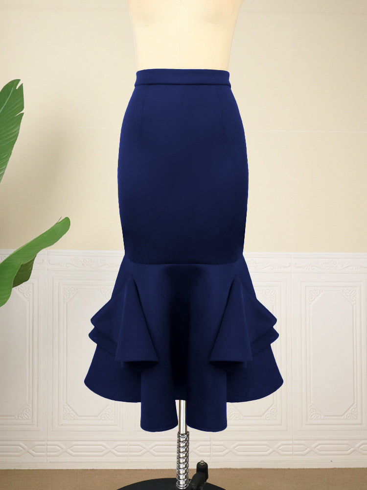 Sexy High Waist Mermaid Skirts for Women-Skirts-Navy Blue-S-Free Shipping Leatheretro
