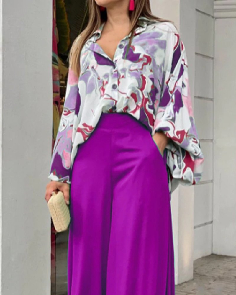 Loose Summer Two Pieces Wide Legs Women Suits-Suits-A-S-Free Shipping Leatheretro