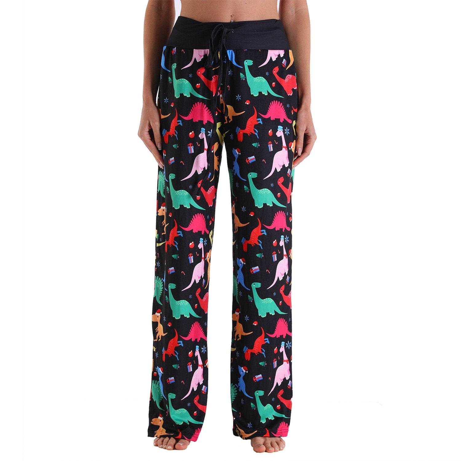 Casual Floral Print Women High Waist Trousers for Homewear-Pajamas-2011-S-Free Shipping Leatheretro