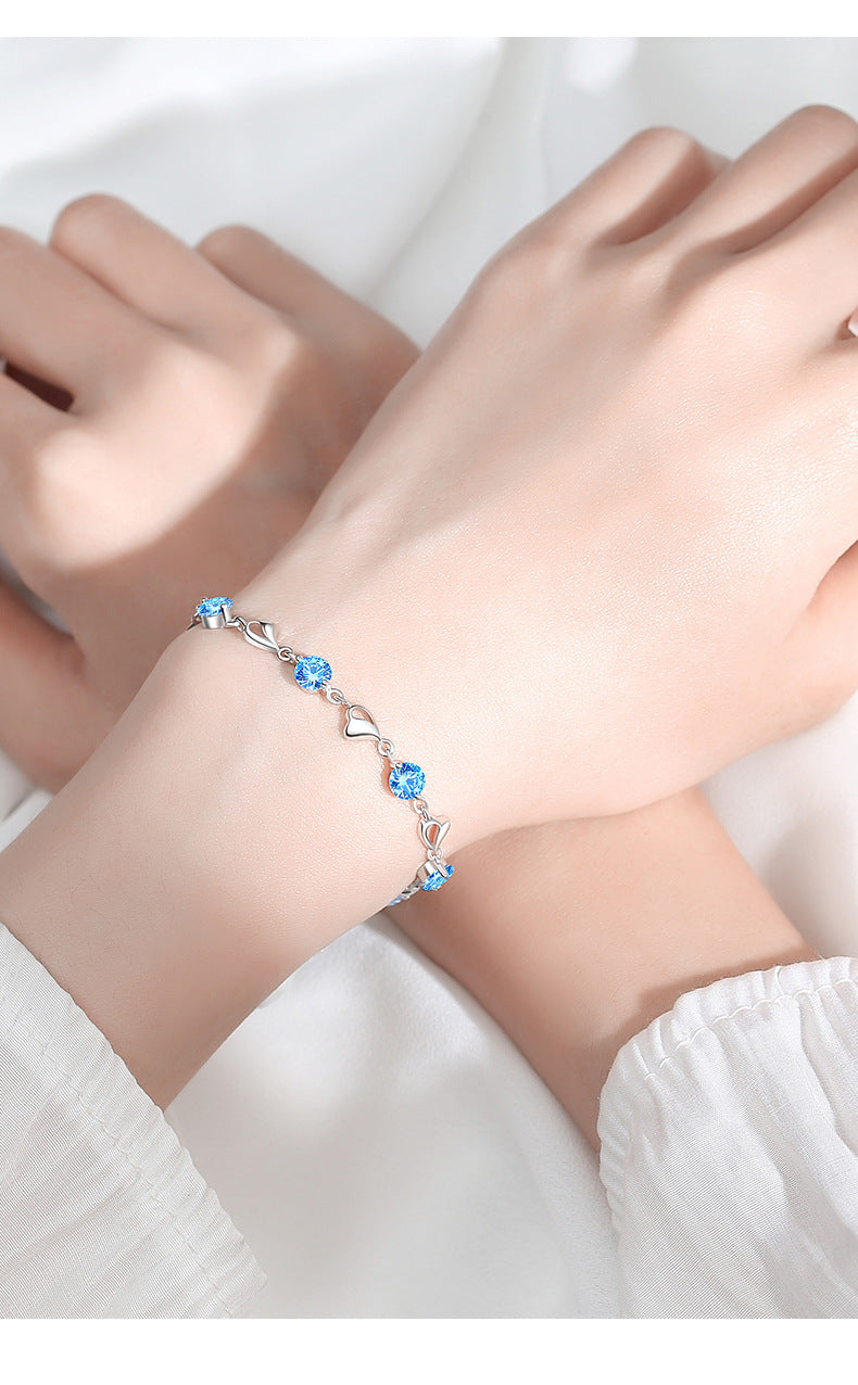 Fashion Lover Luxury Sterling Sliver Bracelet for Women-Bracelets-White-Free Shipping Leatheretro