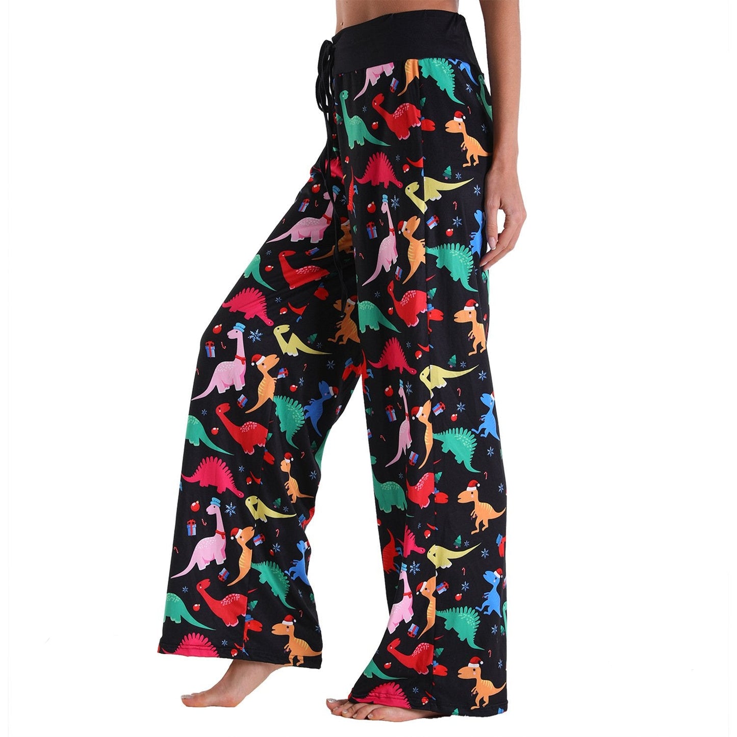 Casual Floral Print Women High Waist Trousers for Homewear-Pajamas-2012-S-Free Shipping Leatheretro