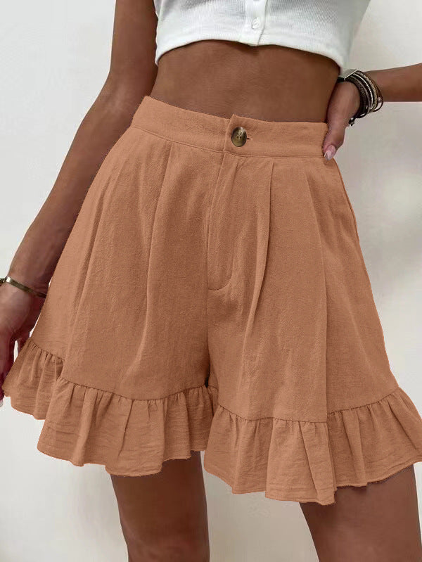 Casual High Waist Summer Short Pants for Women-Shorts-Khaki-S-Free Shipping Leatheretro